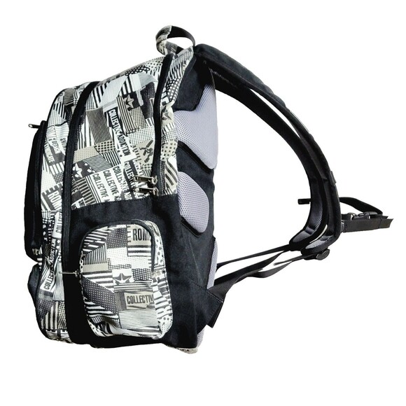 Snowboarder Backpack ROME SDS Boot Laptop Bag AOP Graphics BLK & Whi 20x13x9 VGC - Picture 12 of 15